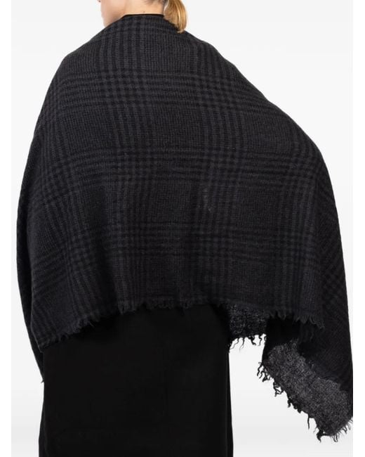 Faliero Sarti Black Principe Frayed Scarf