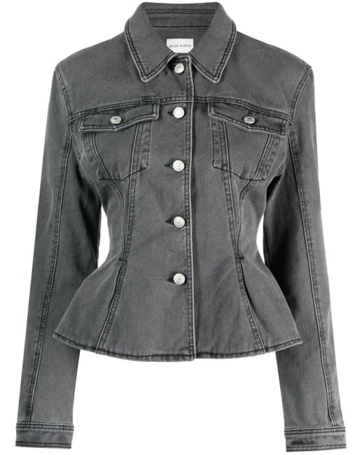 Magda Butrym Black Fluted Denim Jacket
