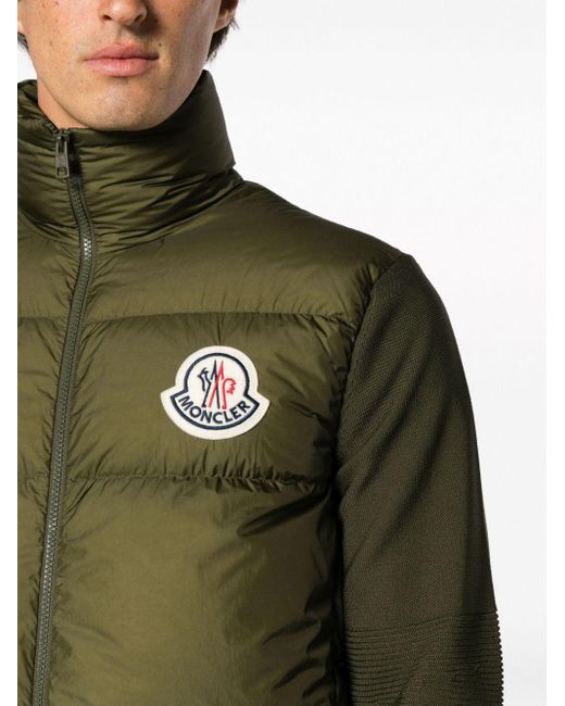 Moncler Green Logo-patch Puffer Jacket for men