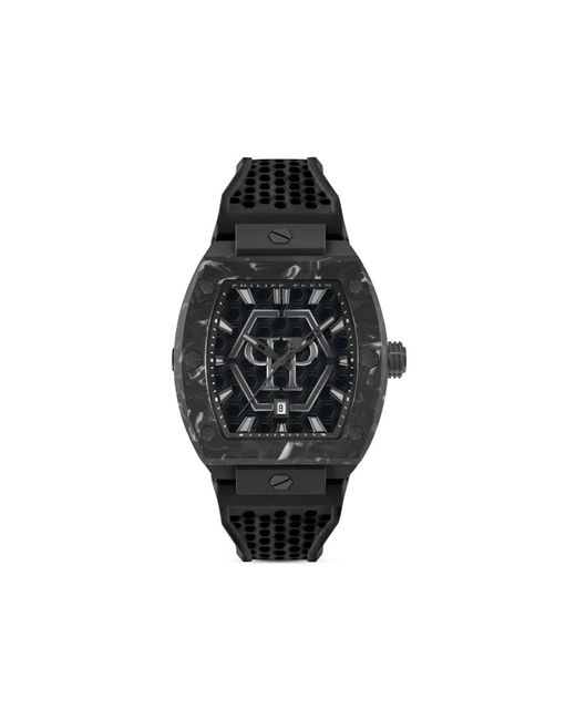 Philipp Plein Black Stainless Steel T-Shirt Watches The Hexagon Phantom for men