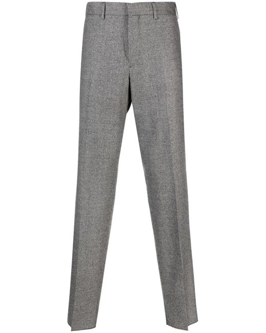 Lardini Gray Kurt Houndstooth-Pattern Tapered Trousers for men