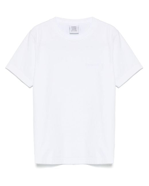 Vetements White Logo-Embroidered T-Shirt for men