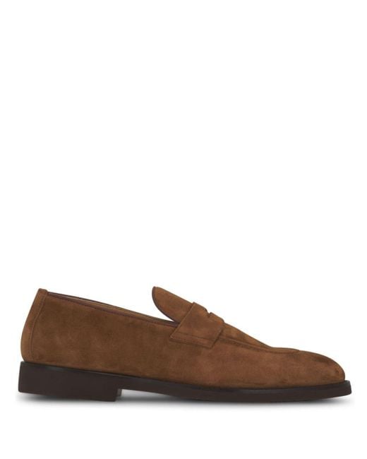Brunello Cucinelli Brown Penny-slot Suede Loafers for men