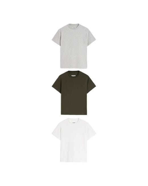 Jil Sander White Lot De Trois T-Shirts À Manches Courtes