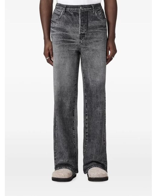 AllSaints Gray Lenny Wide-Leg Jeans for men