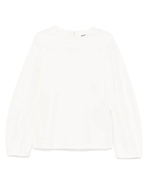 Jil Sander White Textured Sweatshirt
