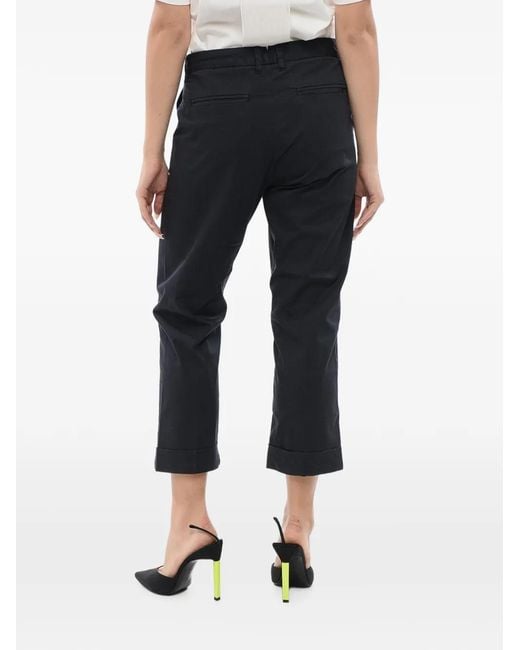 Woolrich Blue Cuffed-Hem Cropped Trousers