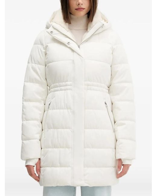 Hollister White Hooded Puffer Coat