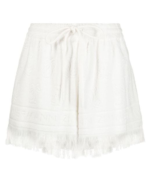 Zimmermann White Alight Frottee-Shorts
