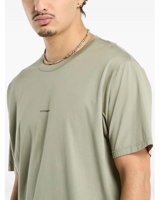 C P Company Green Logo-Print Short-Sleeve T-Shirt for men