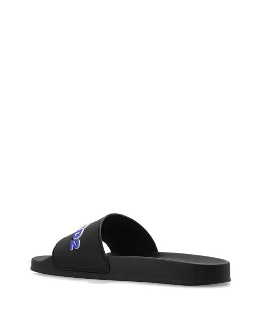 DSquared² Black Slipper With Logo for men