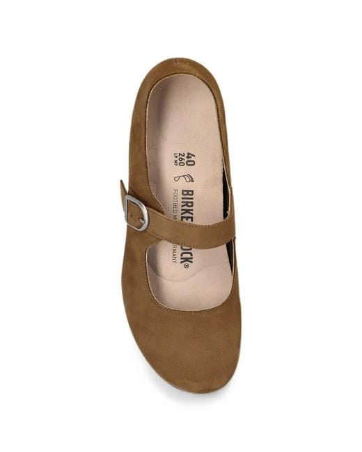 Birkenstock White Santa Clarita Buckle-Strap Ballet Flats