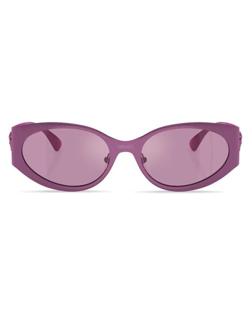 Versace Pink Medusa Oval-Frame Sunglasses