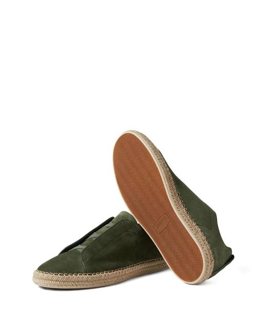 Zegna Green Suede Espadrilles for men