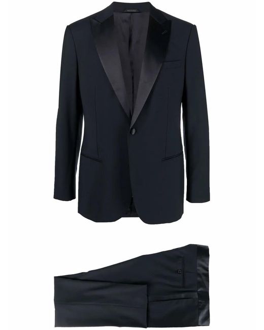 Giorgio Armani Blue Single-Breasted Tailored Dinner Suit for men