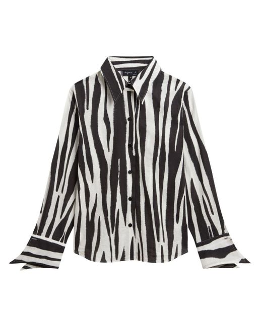 Agnes B. Black Zebra-print Shirt