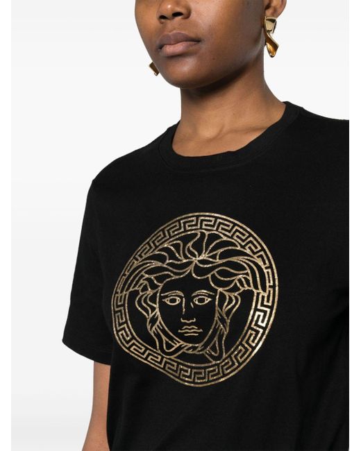 Camiseta con logo Medusa Versace de color Black
