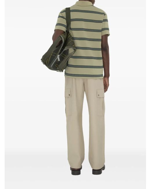 メンズ Burberry ストライプ ポロシャツ Green