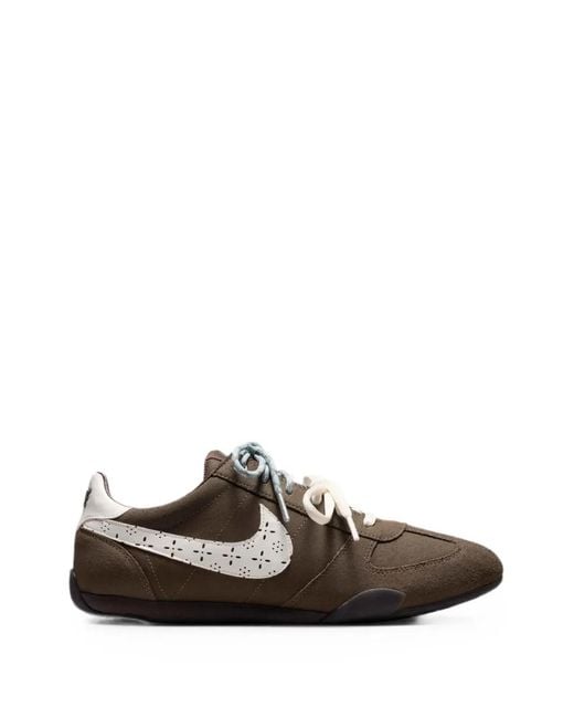 Nike White Perforated-Logo Suede Sneakers