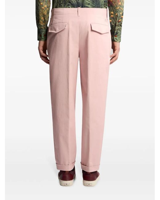 Etro Pink Cotton Chino Trousers for men