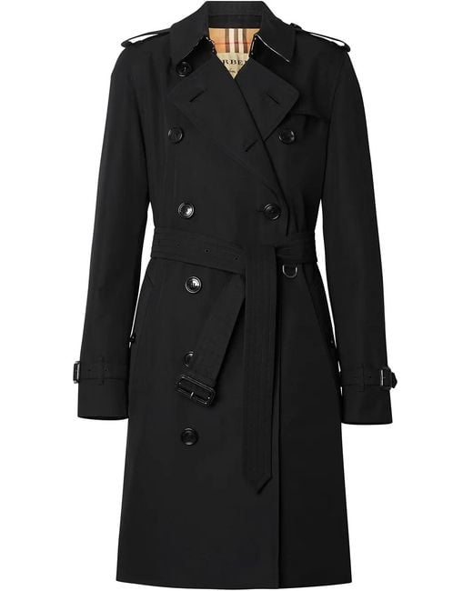 Burberry Black The Mid-length Kensington Heritage Trench Coat