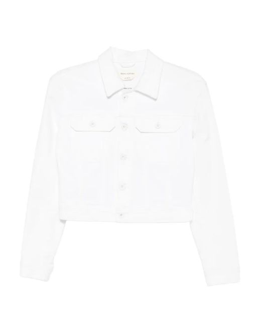 Marc O' Polo White Button-Fastening Flap-Pocket Jacket