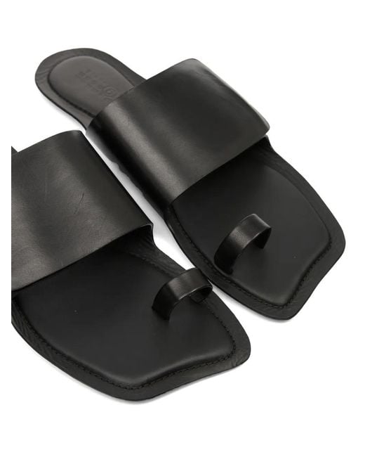 MM6 by Maison Margiela White Toe-Strap Leather Sandals for men