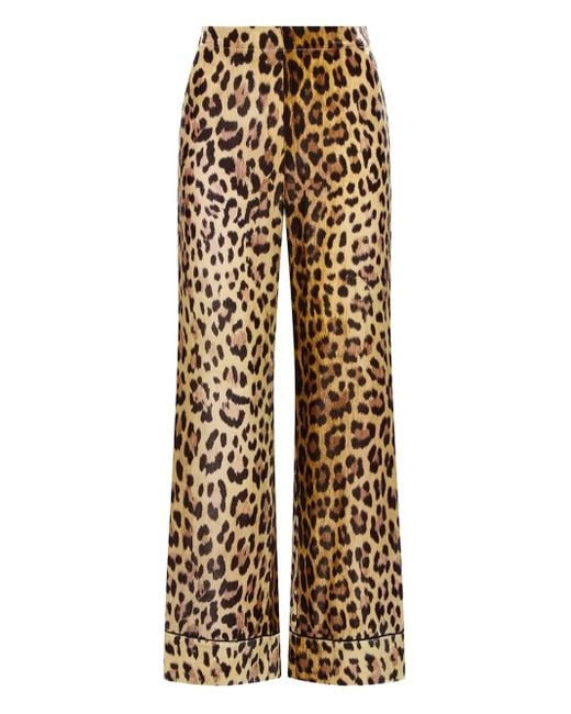 Pantalones rectos con estampado de leopardo Maliparmi de color Natural