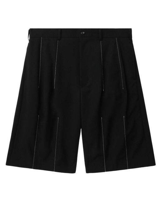 COMME DES GARÇON BLACK Black Decorative-stitching Wide-leg Shorts