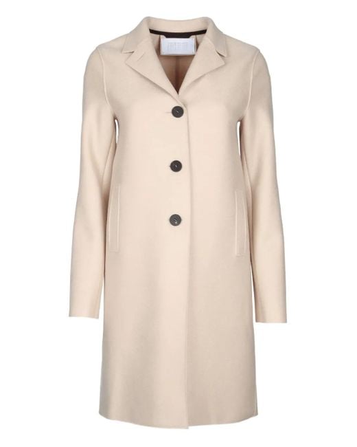 Harris Wharf London Natural Button-Up Wool Coat