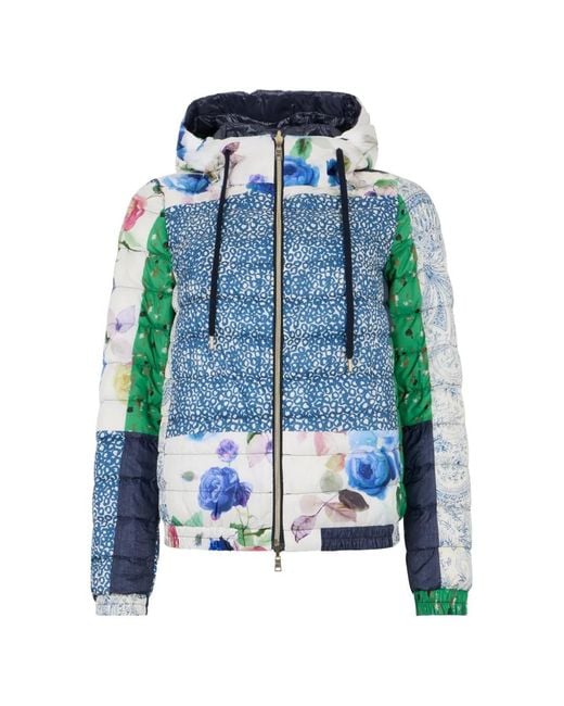 Herno Donsjack Met Patchwork in het Blue