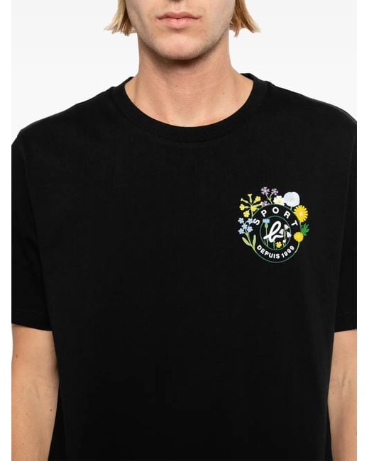 SPORT b. by agnès b. Black Logo-Print T-Shirt for men