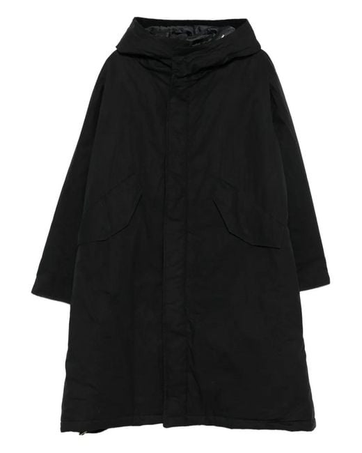 sunflower Black Hooded Parka Coat for men