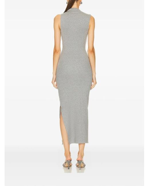 Christopher Esber Gray Callisto Marle Column Twist-Detail Side-Split Midi Dress