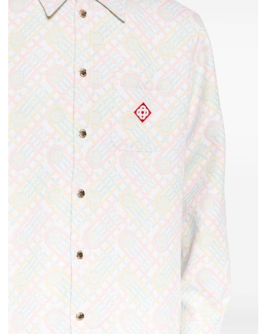 Casablancabrand White Logo-appliqué Monogram-jacquard Jacket for men