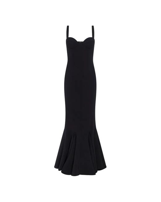 Violante Nessi Black Petrarca Sculpted Maxi Dress