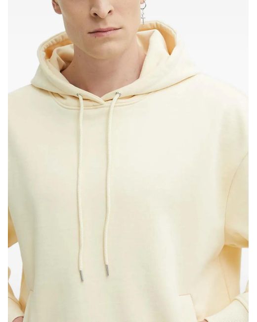 HUGO White Drawstring Pouch Hoodie for men