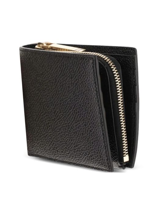Thom Browne Black Leather Fold Wallet
