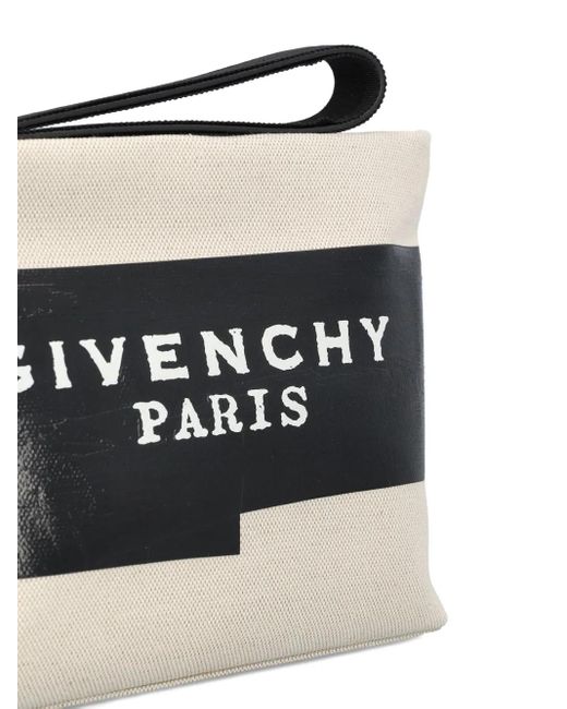Givenchy Black Clutch mit Logo-Streifen