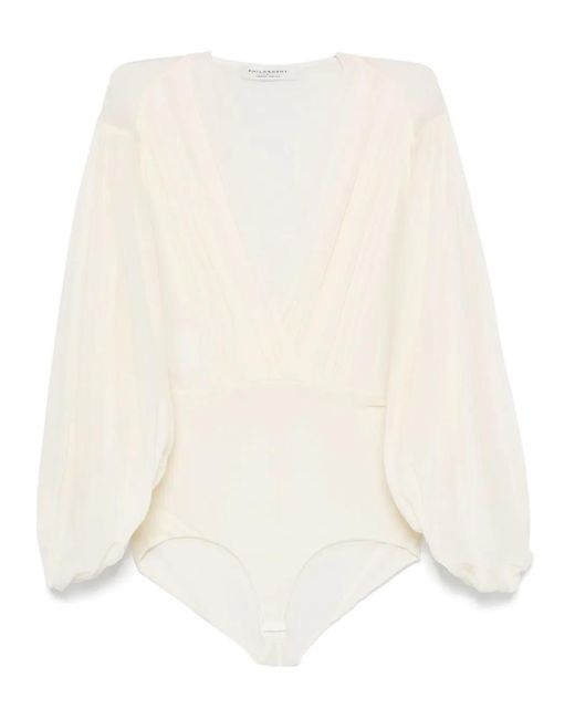 Philosophy Di Lorenzo Serafini White Pleated Bodysuit