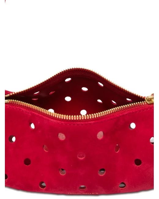 MANU Atelier Red Mini Cylinder Perforated Shoulder Bag