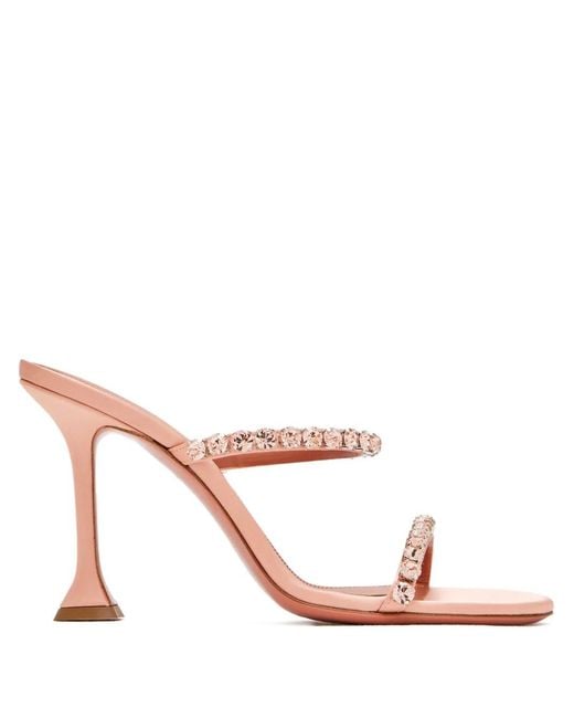 AMINA MUADDI Pink 95Mm Gigi Crystal-Embellished Sandals