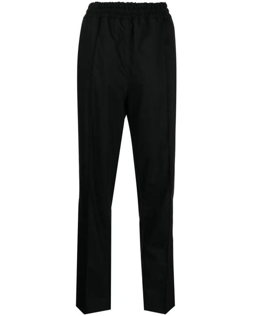 Philosophy Di Lorenzo Serafini Black Elastic-Waist Wool Trousers