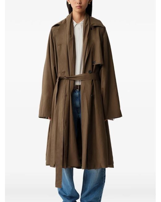 Calvin Klein Brown Belted Storm-Flap Trench Coat