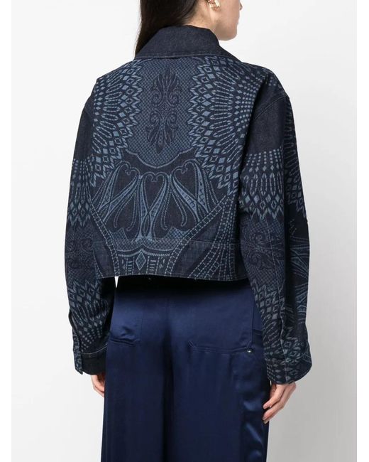 Alberta Ferretti Blue Denim Cropped Jacket