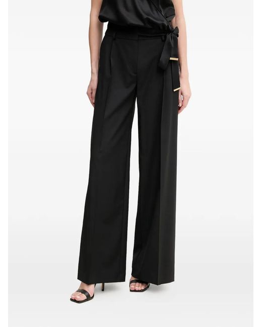 Marciano Black Tie-Detail Palazzo Pants