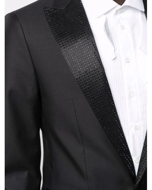 DSquared² Black Crystal-Embellished Single-Breasted Suit for men