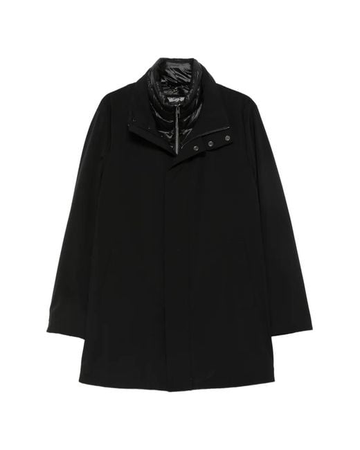 Montecore Black High-Neck Zip-Up Coat for men