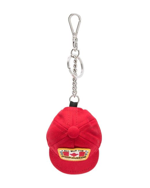 DSquared² Red Baseball Cap Keyring for men