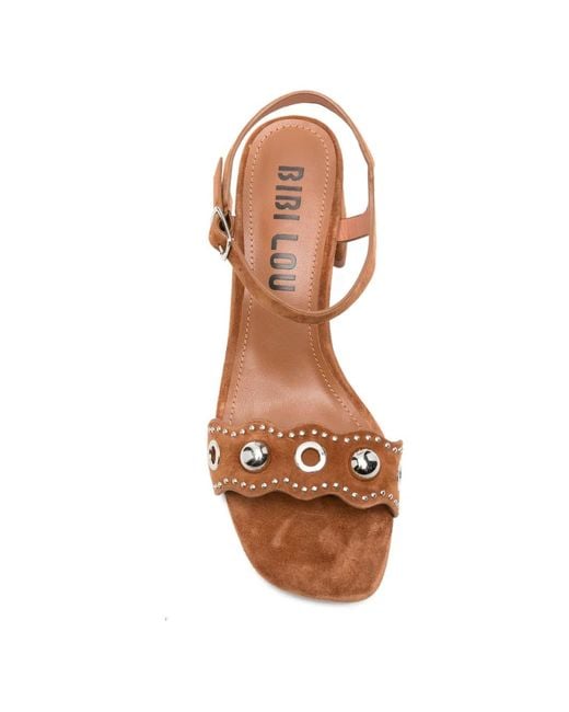 Bibi Lou Brown Studded Sandals